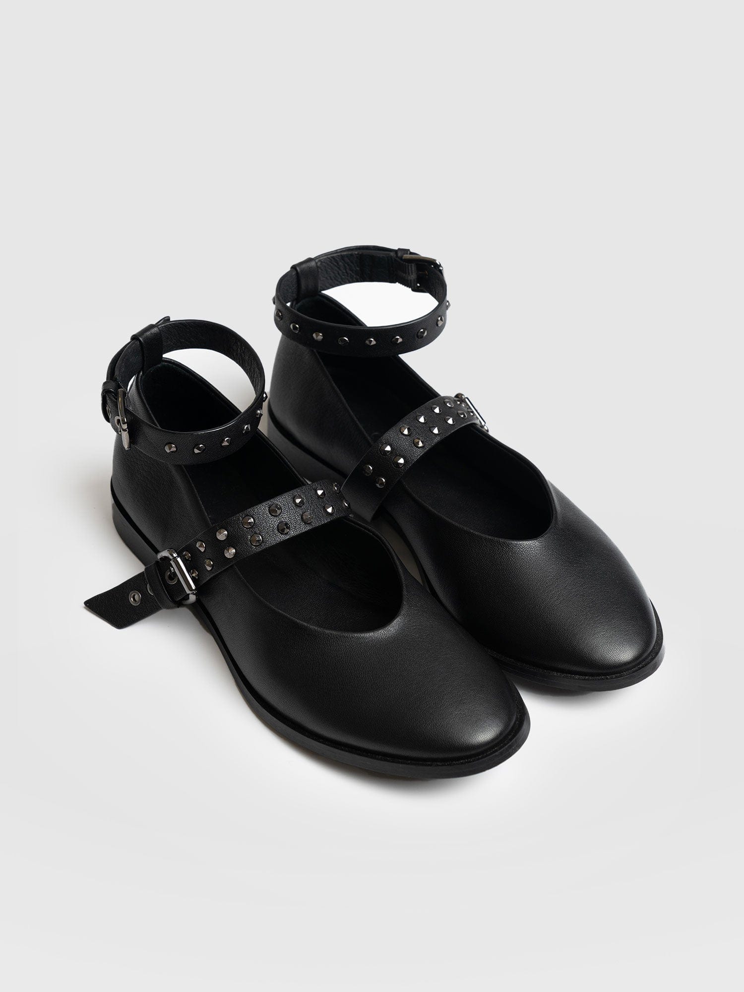 Vega Studded Ballerina Flats - Black - Women's Shoes | Saint + Sofia? USA